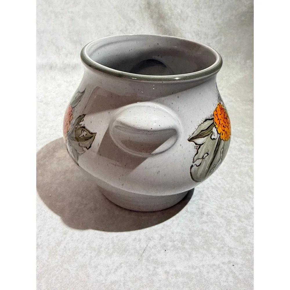Pfalzkeramik Germany Marigold Floral Stoneware Crock‎ Speckled Pottery Planter